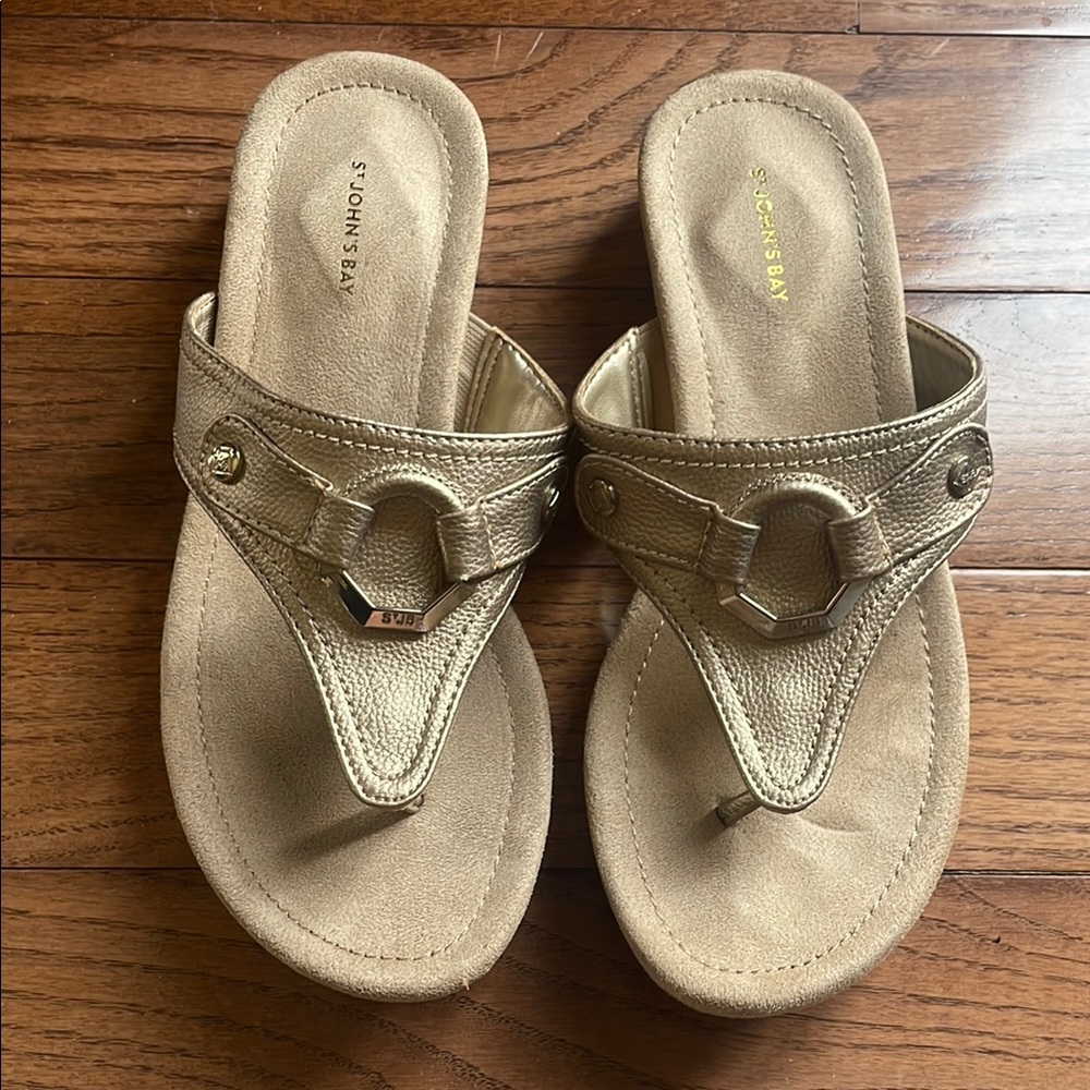 St. John's Bay Metallic Gold Sandals
